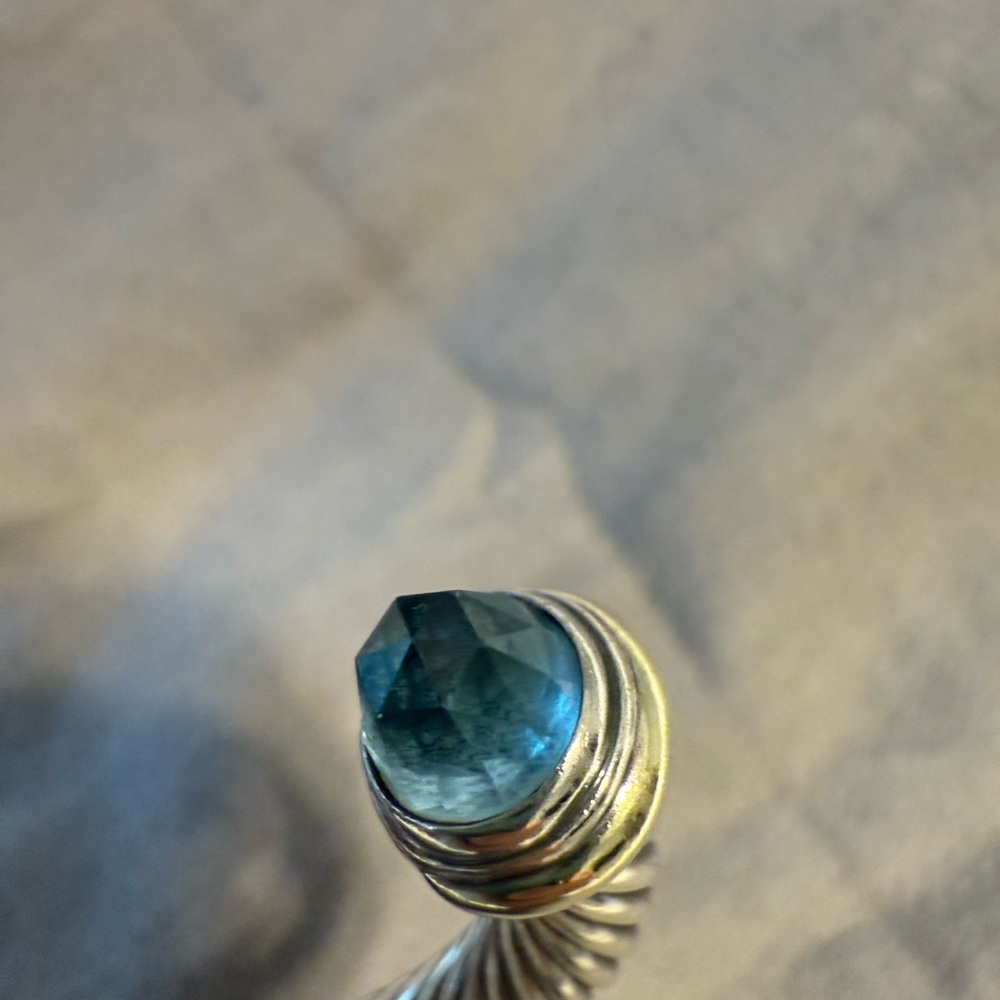 David Yurman Steling Silver Bracelet with Blue Stones - Picture 3 of 10